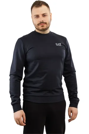 EA7 Sweatshirts & Hoodies, Heren, Blauw, S, Katoen, Hoodie Navy Katoen
