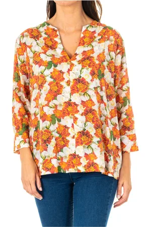 La Martina Blouses & Shirts, Dames, Veelkleurig, 2Xl, Floral 3/4 Mouw Blouse