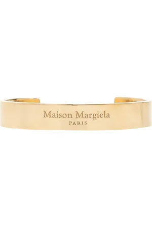 Maison Margiela Accessoires, unisex, Geel, L, Zilveren Armband met Logo