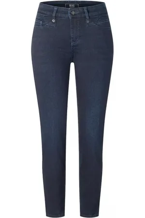 Mac Jeans, Dames, Blauw, XS, Denim, Slim Straight Leg Denim Broek