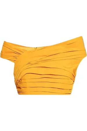 Dsquared2 Tops, Dames, Oranje, 2Xs, Mouwloze Top met Ritssluiting