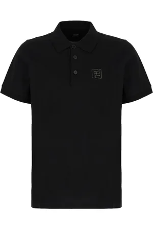 Fendi Tops, Heren, Zwart, M, Katoen, Klassieke Polo Shirt voor Mannen