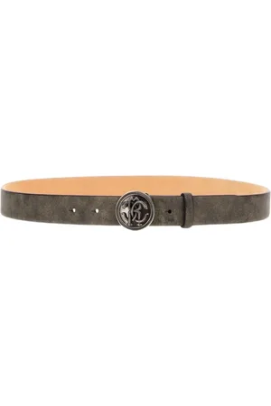 Roberto Cavalli Accessoires, Heren, Zwart, 105 CM, Leer, Zwarte leren riem met logogesp