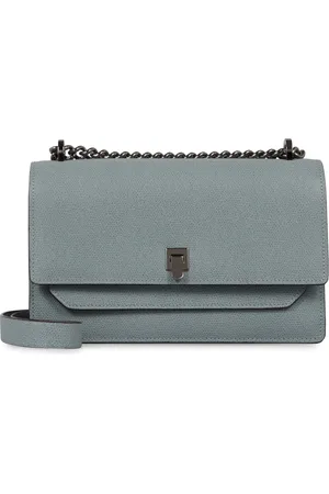 VALEXTRA Tassen, Dames, Grijs, ONE Size, Leer, Stijlvolle Leren Crossbody Tas
