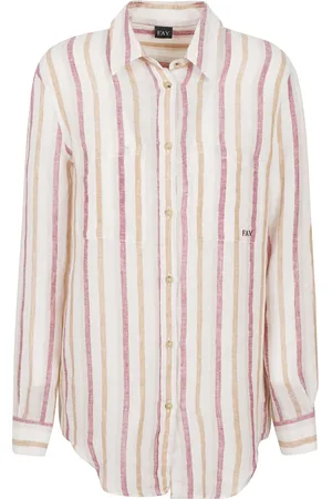 FAY Blouses & Shirts, Dames, Veelkleurig, M, Katoen, Katoenen overhemd Made in Italy
