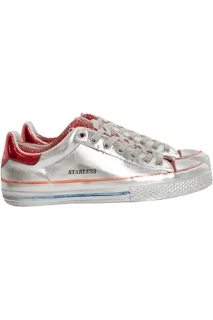 Hidnander Schoenen, Dames, Grijs, 38 EU, Leer, Italian Fusion Sneaker - Starless Silver