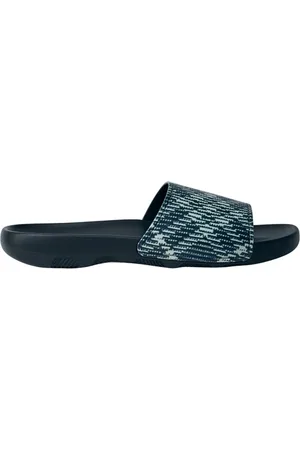 Burberry Schoenen, Heren, Zwart, 42 EU, Geruite Motief Slides