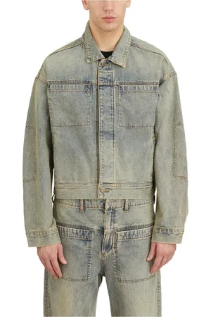 Entire Studios Jassen, Heren, Blauw, XS, Denim, Denim Surface Wave Jas