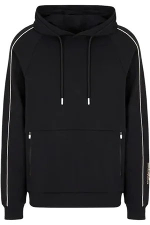 EA7 Sweatshirts & Hoodies, Heren, Zwart, L, Katoen, Katoenen hoodie met logodetails