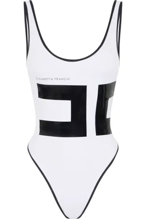 Elisabetta Franchi Badkleding, Dames, Wit, L, Stijlvol Eendelig Jumpsuit