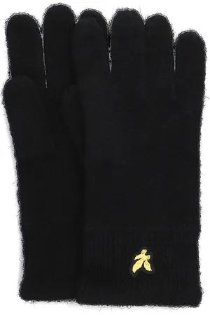 Lyle & Scott Accessoires, Heren, Zwart, ONE Size, Wol, Geribbelde Rib Handschoenen