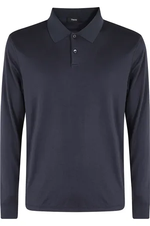 THEORY Tops, Heren, Blauw, XL, Polyester, Anemoon Polo in Baltisch Blauw Gebreid