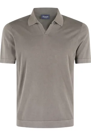DRUMOHR Tops, Heren, Bruin, M, Katoen, Skipper Polo Katoen Gebreid Aarde