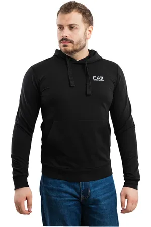 EA7 Sweatshirts & Hoodies, Heren, Zwart, XL, Katoen, Hooded Sweatshirt