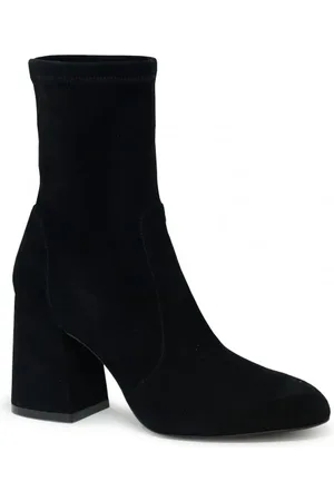 Stuart Weitzman Schoenen, Dames, Zwart, 36 1/2 EU, Suède, Zwarte suède Flareblock 85 stretch laarsjes