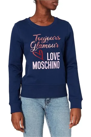 Moschino Sweatshirts & Hoodies, Dames, Blauw, S, Katoen, Design Sweatshirt