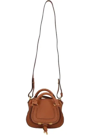 Chloé Tassen, Dames, Bruin, ONE Size, Leer, Mini Double Carry Bag