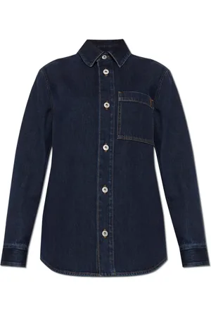Burberry Blouses & Shirts, Dames, Blauw, 3Xs, Denim, Denim overhemd met zak