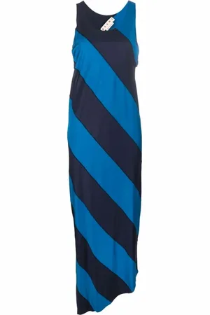 Marni Kleedjes, Dames, Blauw, M, Lange Gestreept Jurk