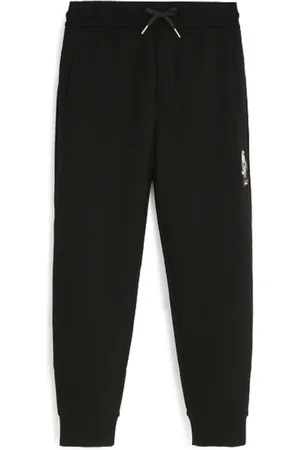Emporio Armani Broeken, Heren, Zwart, M, Katoen, Eagle Patch Sportieve Broek