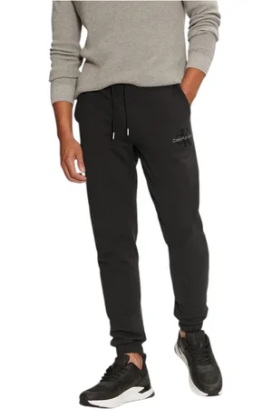 Calvin Klein Broeken, Heren, Zwart, M, Katoen, Kanten Sluiting Katoenen Broek