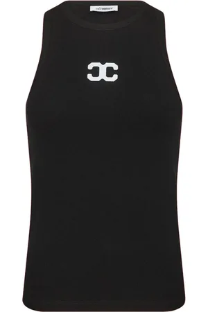 Co`Couture Tops, Dames, Zwart, L, Katoen, Sportief Tanktop met Logo