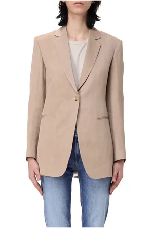 Dondup Jassen, Dames, , S, Linnen, Linnenmix Single-Breasted Blazer