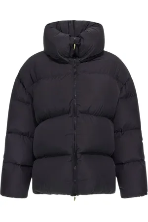 Roberto Cavalli Jassen, Dames, Zwart, 2Xl, Zwarte Pufferjas met hoge kraag