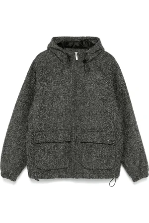 Drôle de Monsieur Sweatshirts & Hoodies, Heren, Grijs, L, Tweed, Donkergrijze Tweed Zip-through Jas