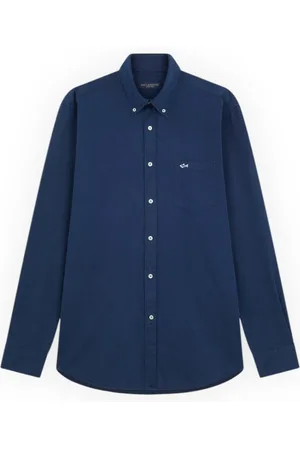Paul & Shark Overhemden, Heren, Blauw, L, Denim, Denim Overhemd voor Stijlvolle Look
