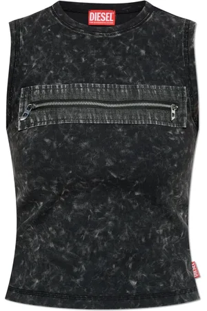 Diesel Tops, Dames, Zwart, XS, Katoen, T-Arted Tanktop