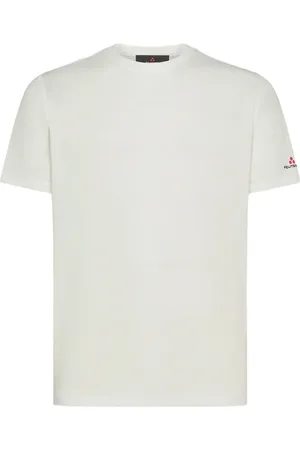 Peuterey Tops, Heren, Wit, 2Xl, Katoen, Geborduurd Logo Zijde Katoen T-shirt