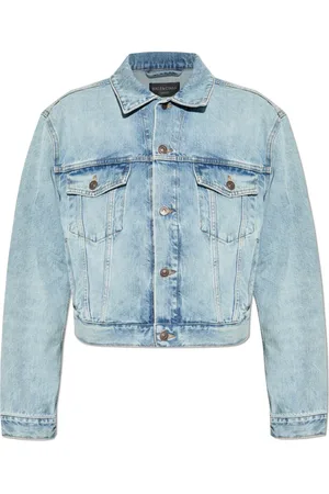 Balenciaga Jassen, unisex, Blauw, L, Denim, Denim jas