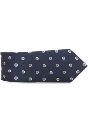 CANALI Accessoires, Heren, Blauw, ONE Size, Fantasy Flowery Zijden Stropdas