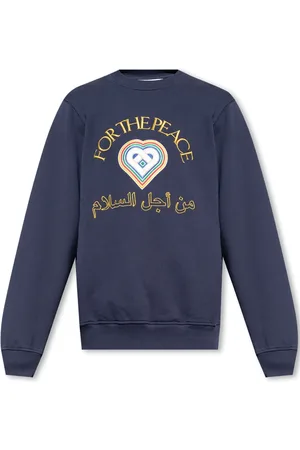 Casablanca Sweatshirts & Hoodies, Heren, Blauw, L, Katoen, Crewneck Sweatshirt