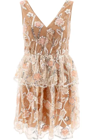 Self-Portrait Kleedjes, Dames, Veelkleurig, S, Polyester, Sequin Flower Dress