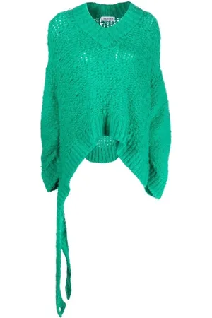 The Attico Truien, Dames, Groen, XS, Wol, Groene Casual Trui van Alpaca Wol