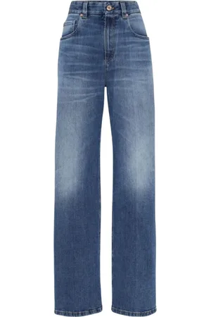 Brunello Cucinelli Jeans, Dames, Blauw, M, Katoen, Stijlvolle Straight Jeans