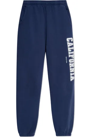 Sporty & Rich Broeken, unisex, Blauw, L, Katoen, California Printed Drawstring Pants