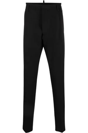 Dsquared2 Broeken, Heren, Zwart, XS, Spandex, Logo Patch Slim-Cut Cropped Broek
