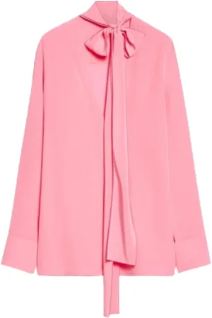 Sportmax Blouses & Shirts, Dames, Roze, S, Zijden Crêpe de Chine Blouse