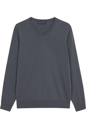 Brooks Brothers Truien, Heren, Grijs, S, Katoen, V-hals trui