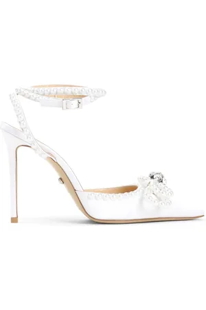 Mach & Mach Schoenen, Dames, , 39 1/2 EU, Witte Zijden Pumps