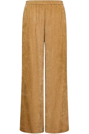 FORTE FORTE Broeken, Dames, Bruin, M, Needlecord Velvet Palazzo Broek