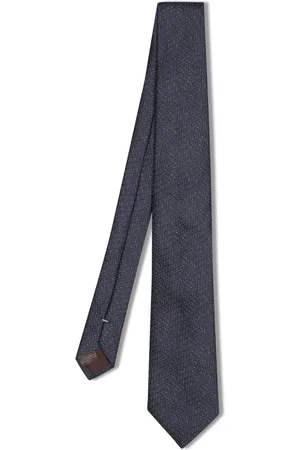 CANALI Accessoires, Heren, Blauw, ONE Size, Elegante Geometrische Zijden Stropdas