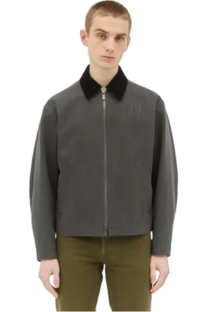 Burberry Jassen, Heren, Groen, M, Katoen, Canvas Jas Corduroy Kraag Klassieke Stijl