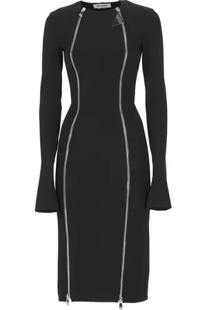 The Attico Kleedjes, Dames, Zwart, S, Midi Jurk