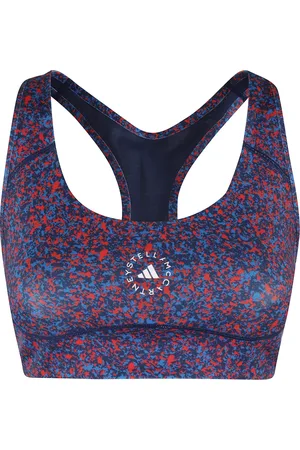 adidas Sport, Dames, Blauw, S, Polyester, Blauwe Sport BH met Bedrukt Logo