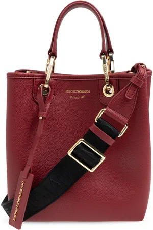 Emporio Armani Tassen, Dames, Rood, ONE Size, Leer, My EA Shopper Tas