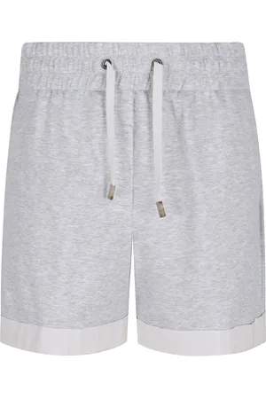 PESERICO SIGN Korte broeken, Dames, Grijs, S, Katoen, Grijze Katoenen Broek met Trekkoord